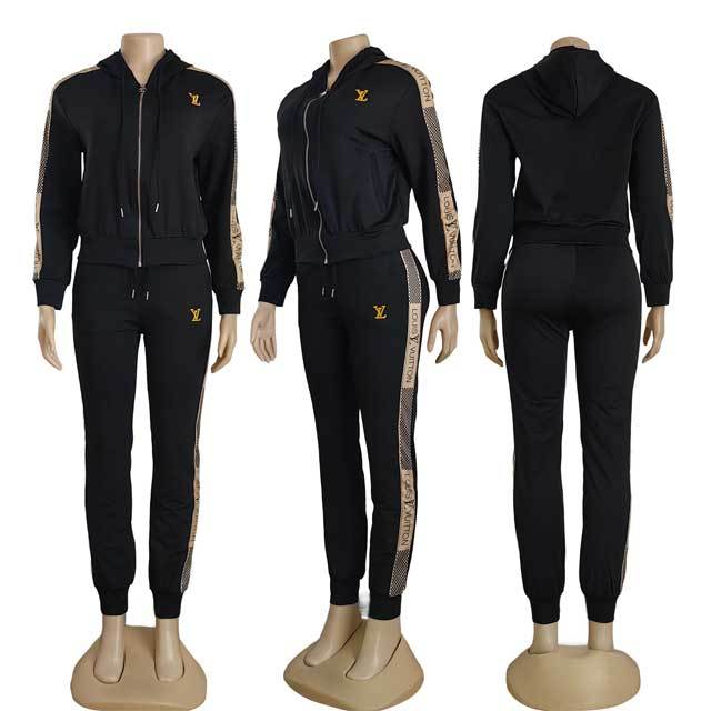Embroidery Zipper Casual Jogging Suit