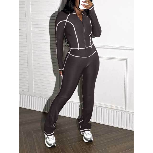 Striped Long Sleeve Casual Jogging Suit