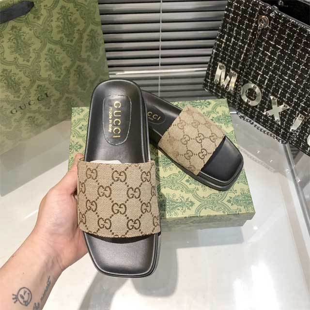 Fashion Embroidery Unisex Flat Slides