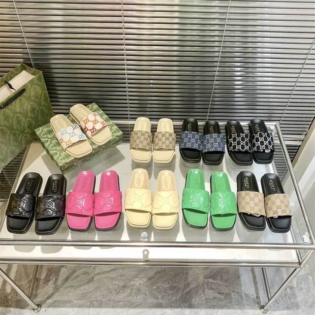 Fashion Embroidery Unisex Flat Slides