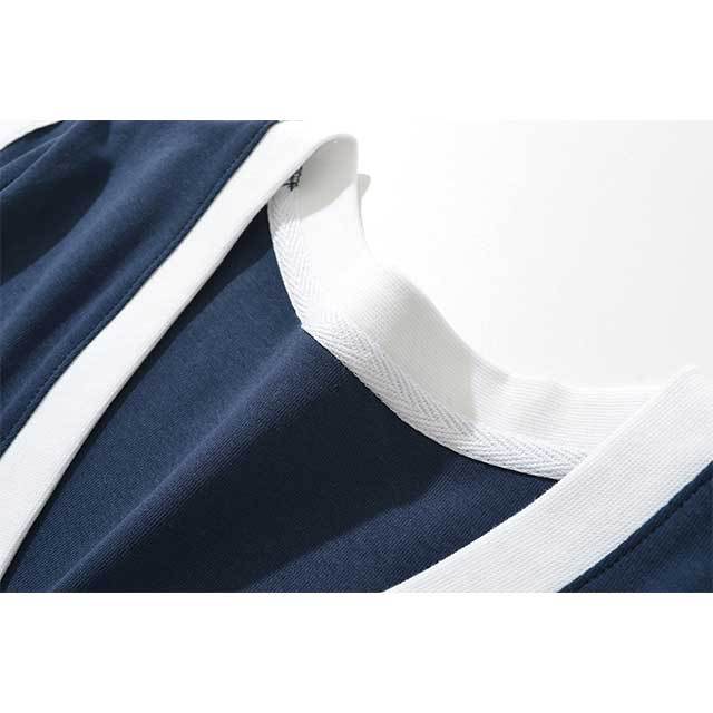 American Sports Style Contrasting Print Slimming Top