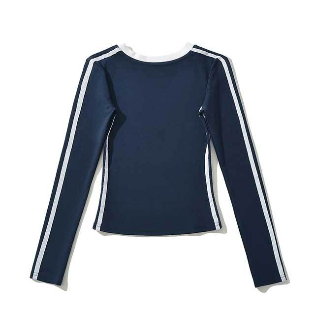 American Sports Style Contrasting Print Slimming Top