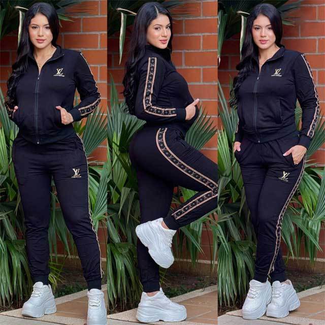 Embroidery Zipper Casual Tracksuit Set