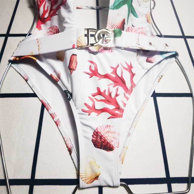 Metal Logo Hollow Out One Piece Swimsuit