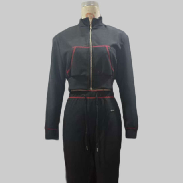 Zipper Long Sleeve Fall Tracksuit Set