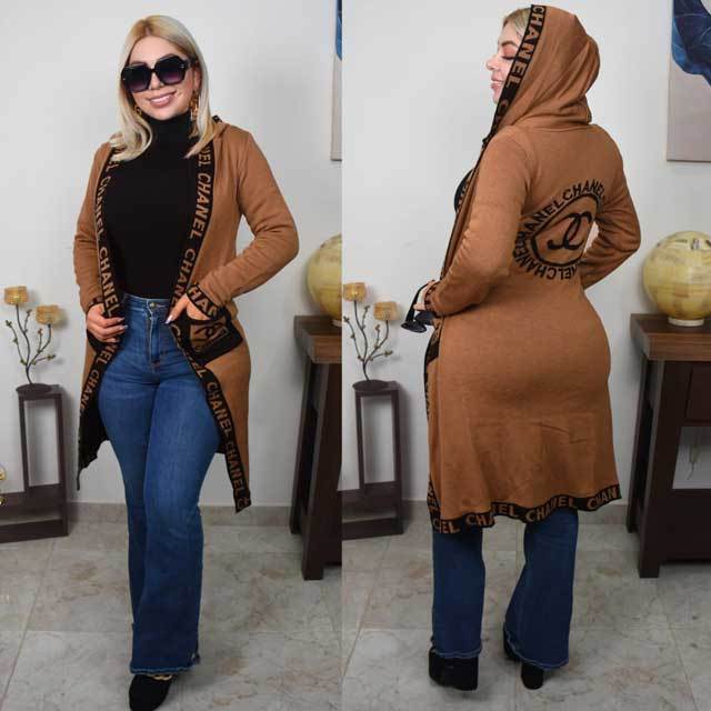 Fashion Hooded Sweater Cardigan Coat