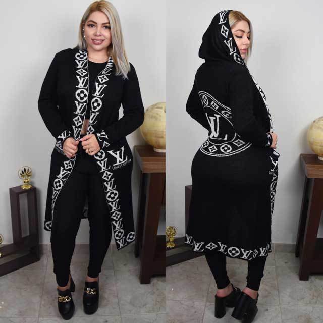 Knit Hooded Sweater Cardigan Coat