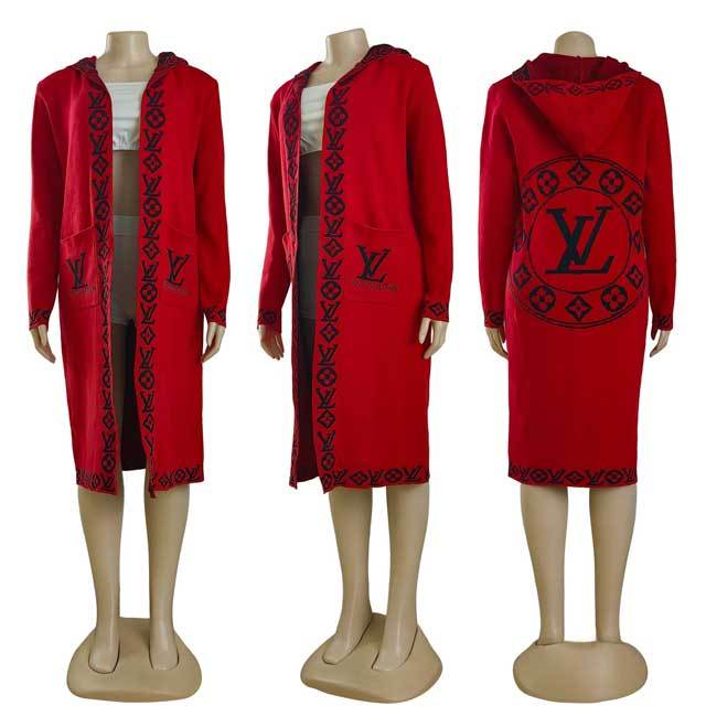 Knit Hooded Sweater Cardigan Coat