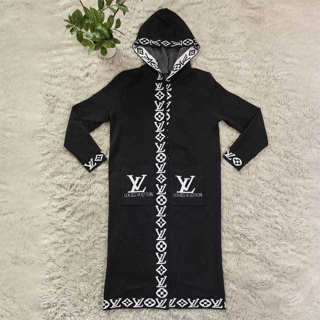 Knit Hooded Sweater Cardigan Coat