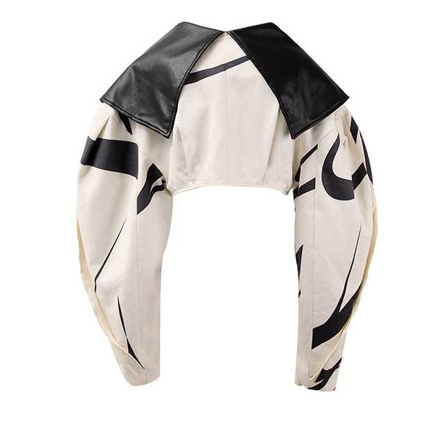 Contrast Color Motorcycle Short Jacket