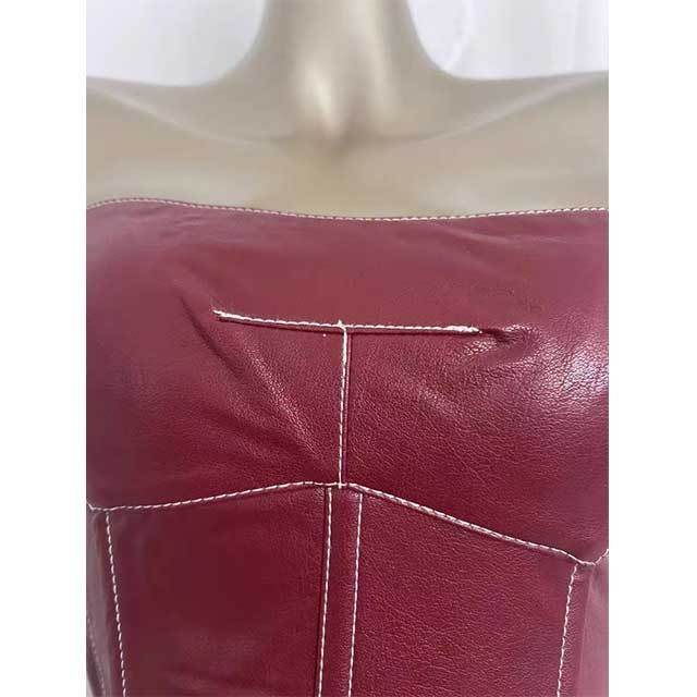 Tube Laced Up Leather Top