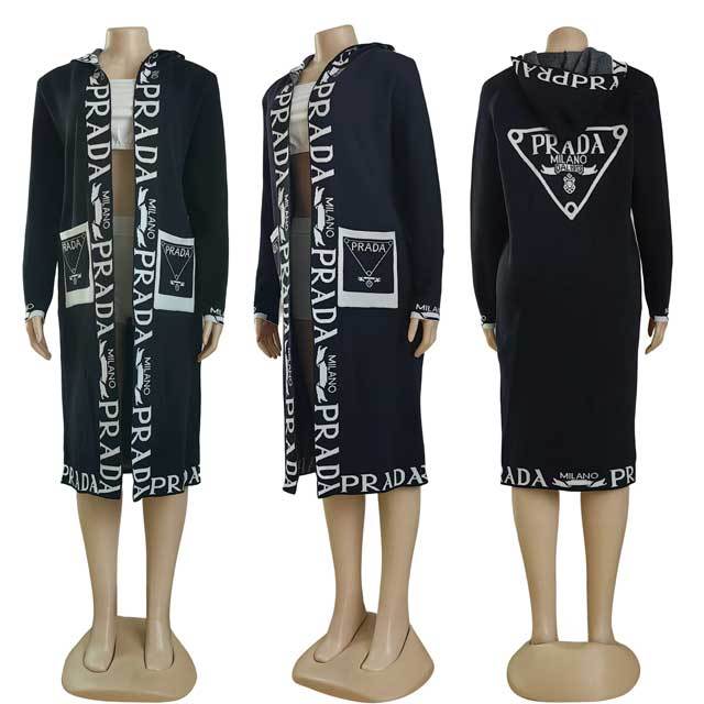 Fashion Knit Hooded Cardigan Coat