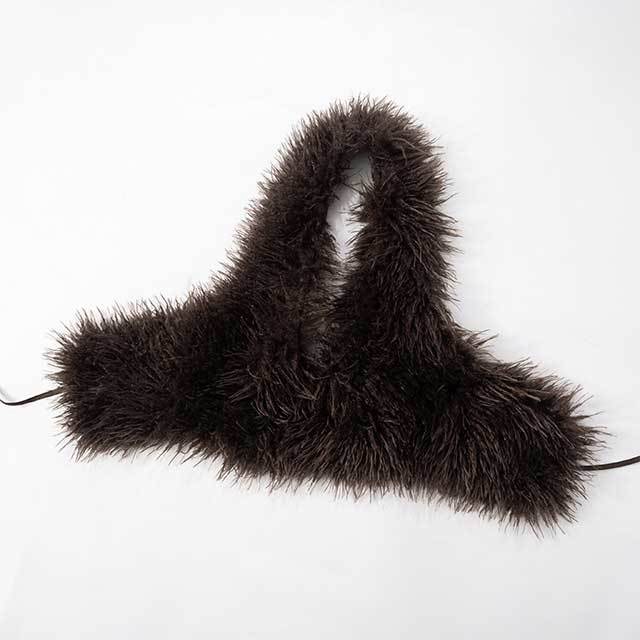 Furry Halter Neck Cropped Top