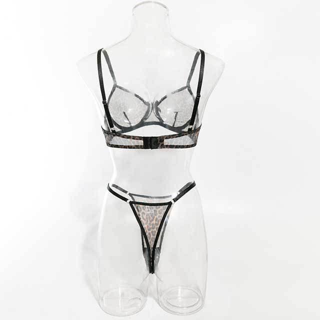 French Style Leopard Print Bra Set
