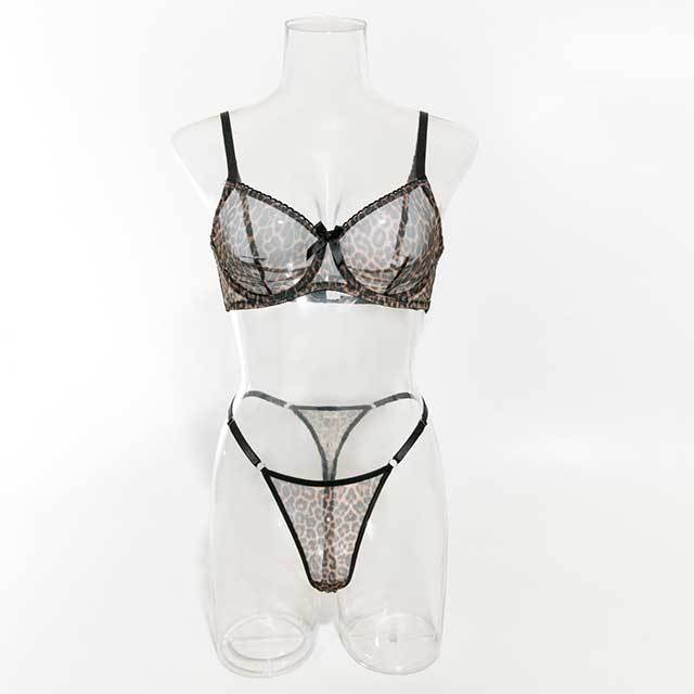 French Style Leopard Print Bra Set