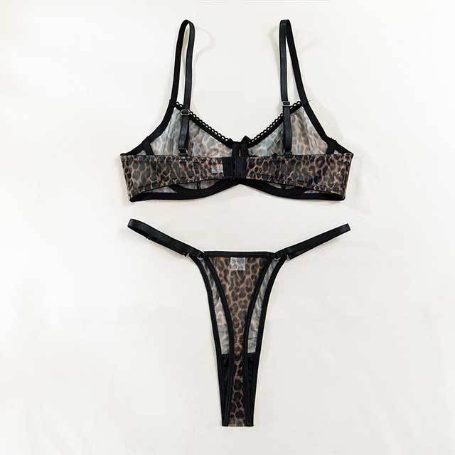 French Style Leopard Print Bra Set