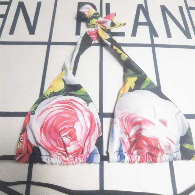 Floral Print Strappy Bikini Set