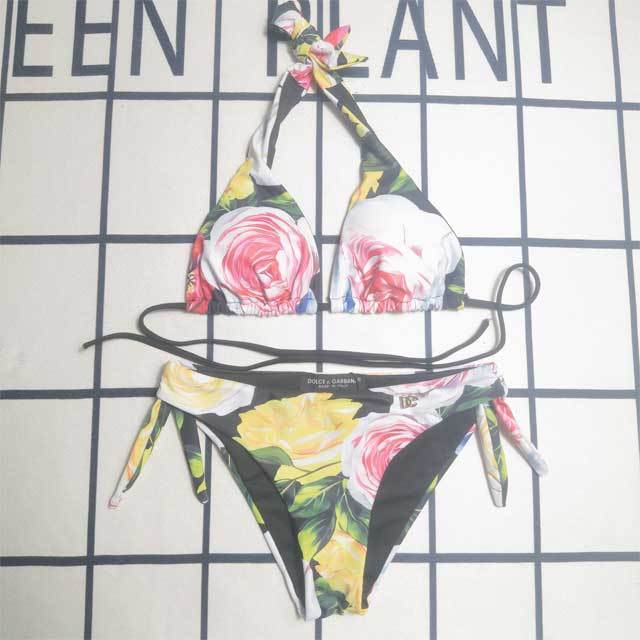 Floral Print Strappy Bikini Set