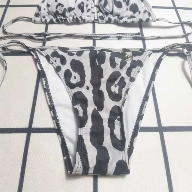 Leopard Print Strappy Bikini Set