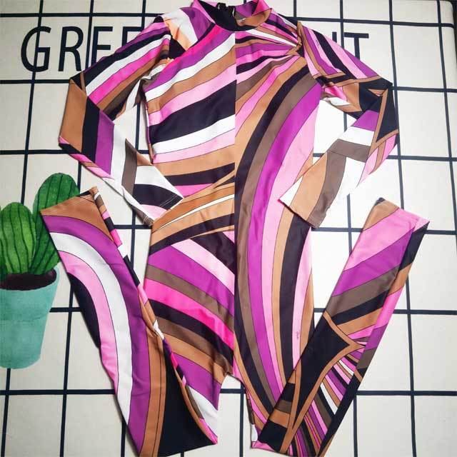 Printed Long Sleeve Sport Jumpsuit