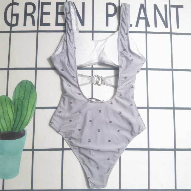 Printed Hollow Out Backless Swimsuit