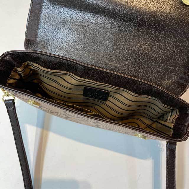 Metal Logo Leather Printed Messenger Bag
