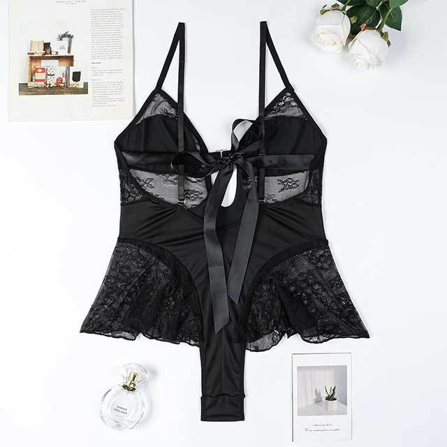 See Through Hollow Out Lace Lingerie Teddy
