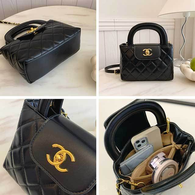 Metal Logo Leather Crossbody Handbag