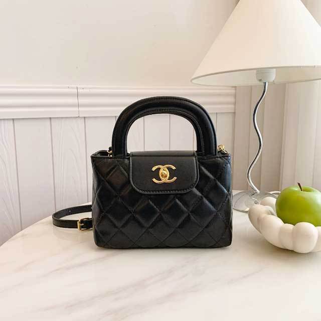 Metal Logo Leather Crossbody Handbag