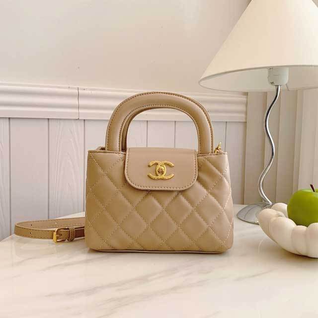 Metal Logo Leather Crossbody Handbag