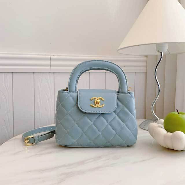 Metal Logo Leather Crossbody Handbag