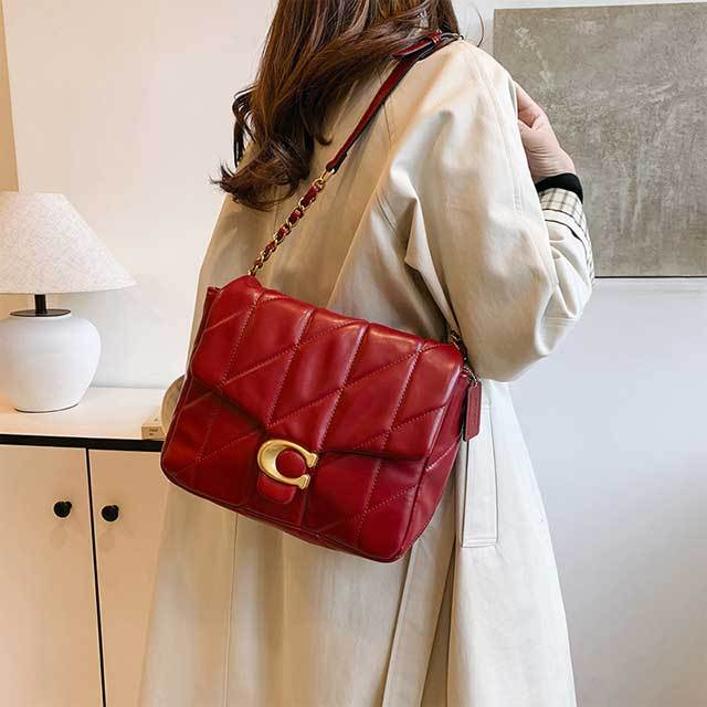 Metal Logo Leather Fashion Shoulder Bag