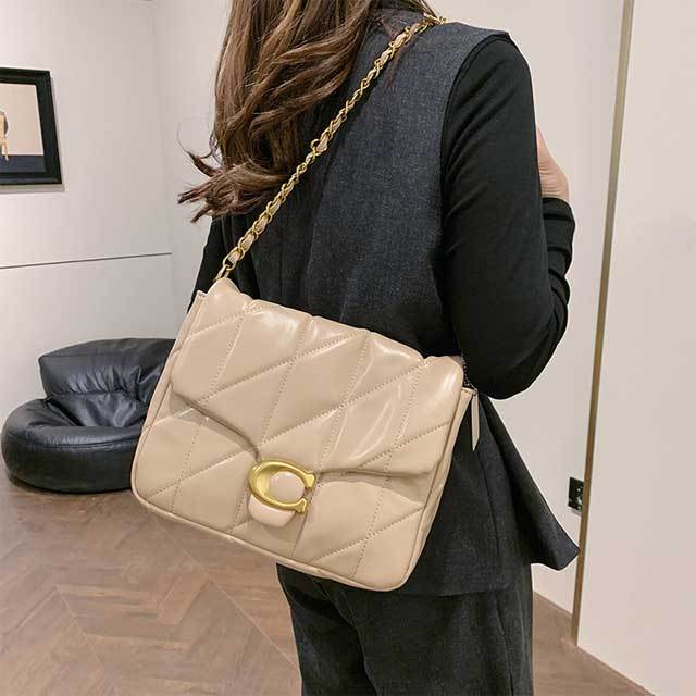 Metal Logo Leather Fashion Shoulder Bag