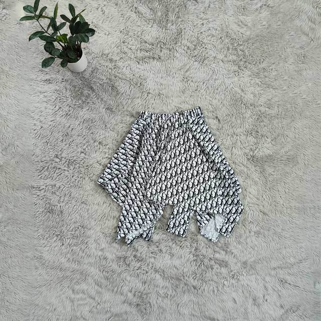 Tied Printed Irregular Skirt
