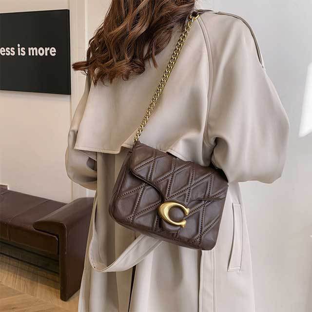 Chained Leather Crossbody Bag