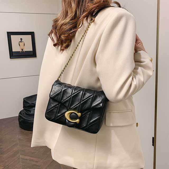Chained Leather Crossbody Bag