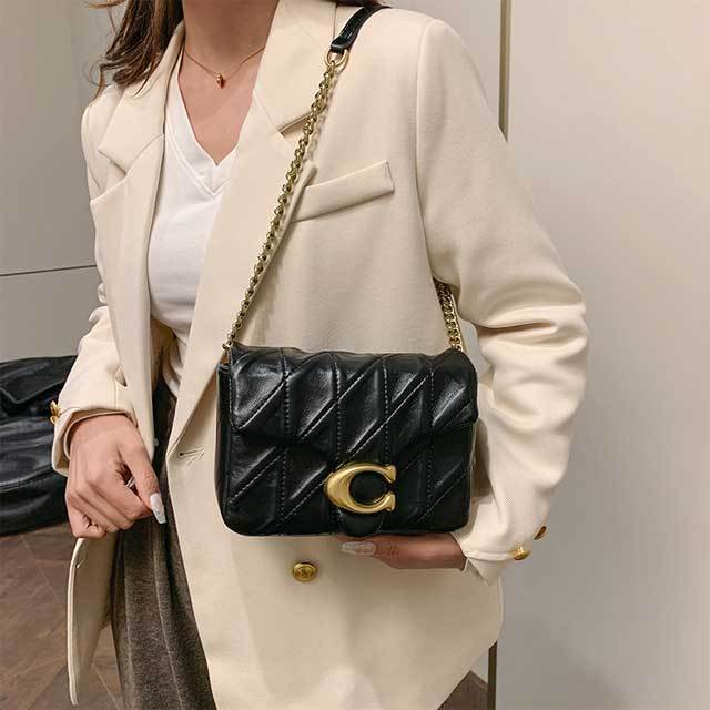 Chained Leather Crossbody Bag