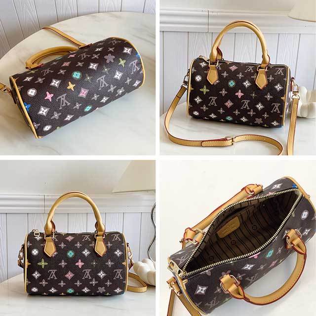 Leather Printed Women Boston Bag