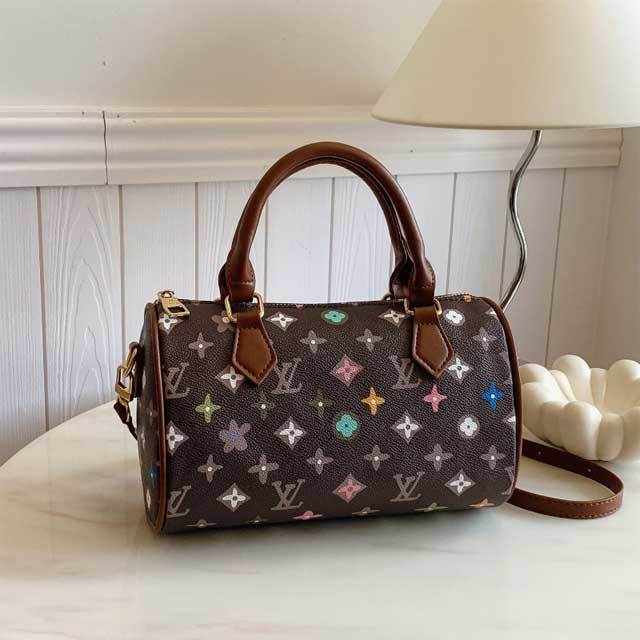 Leather Printed Women Boston Bag