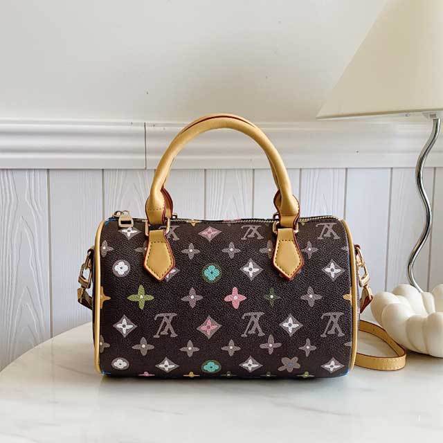 Leather Printed Women Boston Bag