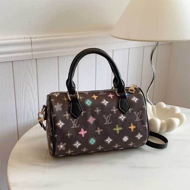 Leather Printed Women Boston Bag