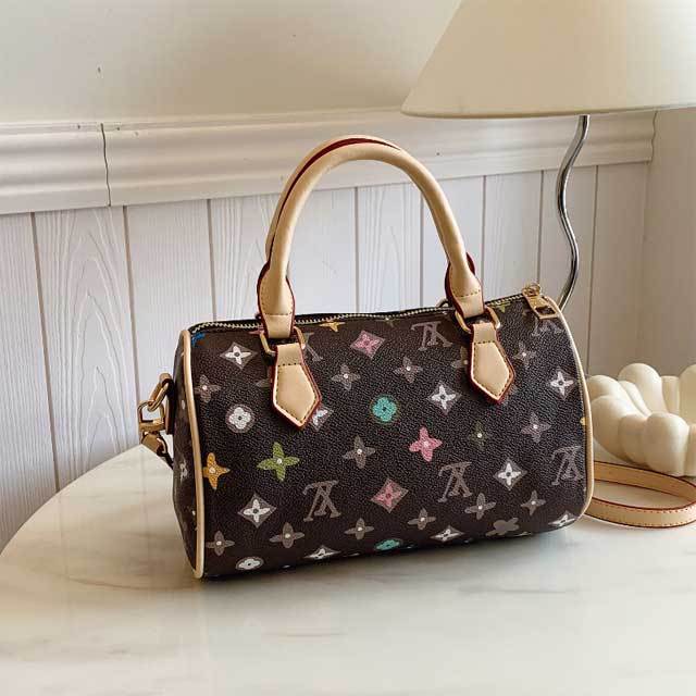 Leather Printed Women Boston Bag