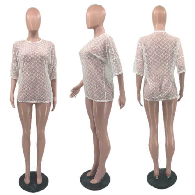 See Through Mesh Half Sleeve Tees