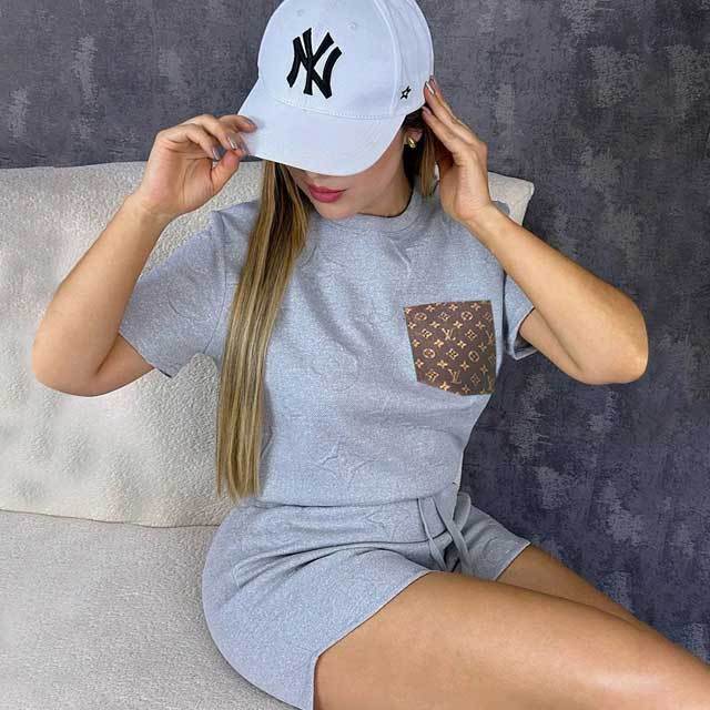 Embossing Fashion Women Short Set