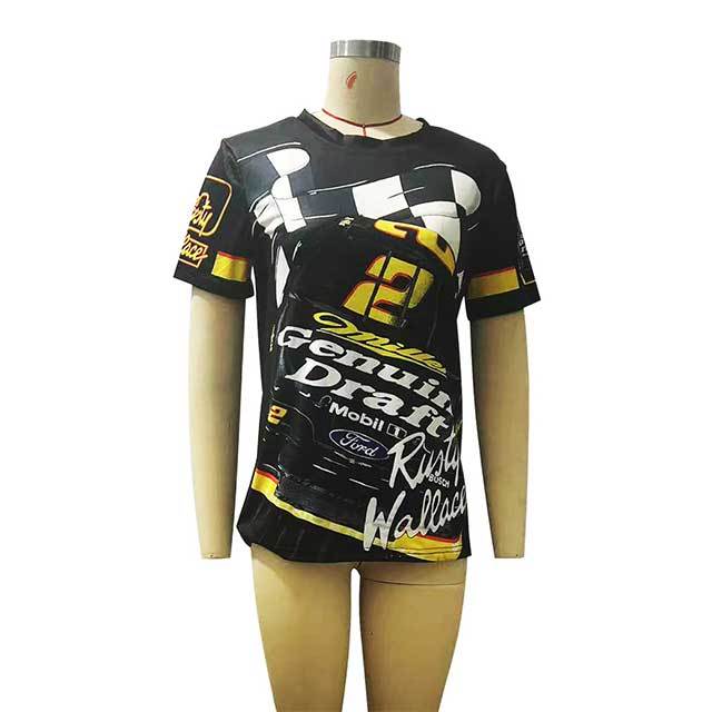 Casual Style Printed Short Sleeve Tees Top
