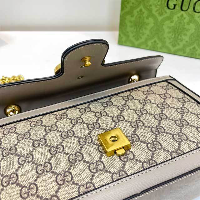 Metal Logo Leather Chained Messenger Bag