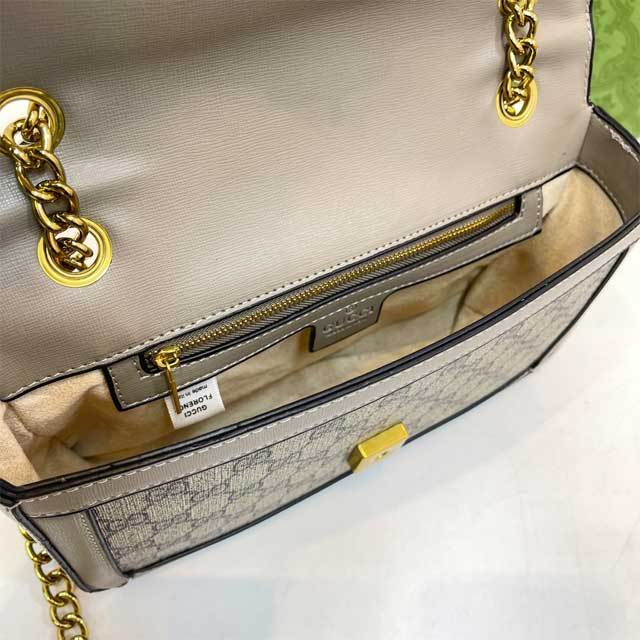 Metal Logo Leather Chained Messenger Bag