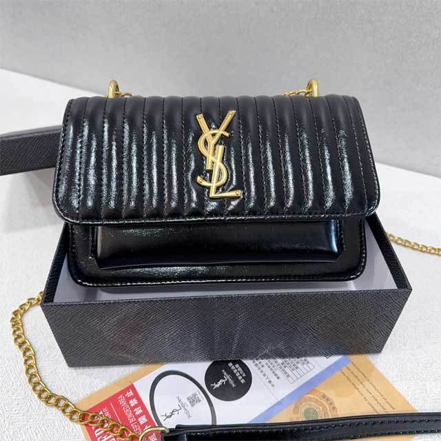 Metal Logo Leather Fashion Messenger Bag