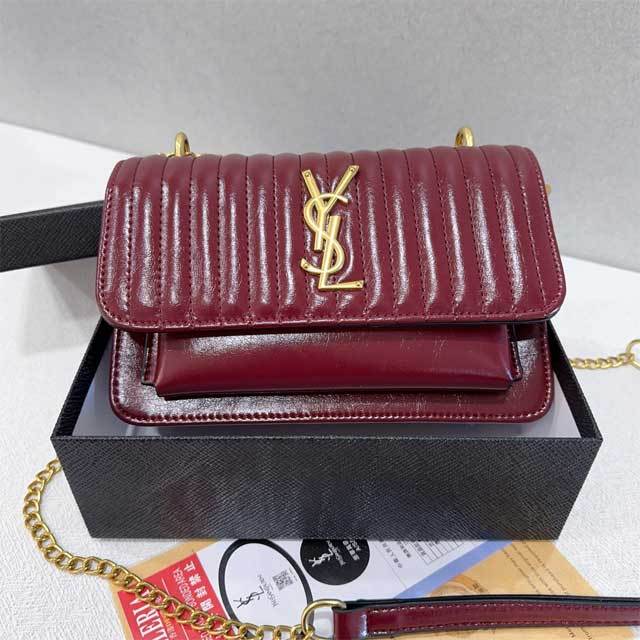 Metal Logo Leather Fashion Messenger Bag