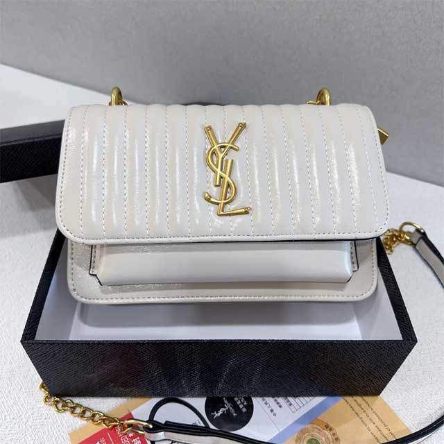 Metal Logo Leather Fashion Messenger Bag